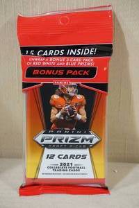 lot 23 image: Hanger Pack of 2021 Panini Prizm Draft Picks Football Cards with Bonus