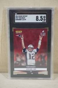 lot 35 image: 2016 Panini Instant Tom Brady Burgundy Card - 12199 - SGC 8.5