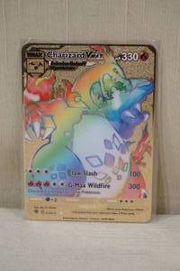 lot 43 image: Custom Metal Charizard VMAX Pokemon Card