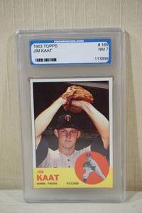 lot 53 image: 1963 Topps Jim Kaat #165 Card - PGS 7