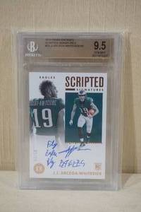 lot 56 image: 2019 Panini Encased Sripted Signatures JJ Arcega-Whiteside Rookie Card - Beckett 9.5