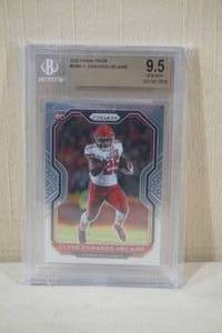 lot 57 image: 2020 Panini Prizm Clyde Edwards-Helaire Rookie Card - Beckett 9.5