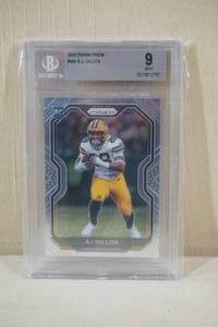lot 58 image: 2020 Panini Prizm AJ Dillon Rookie Card - Beckett 9