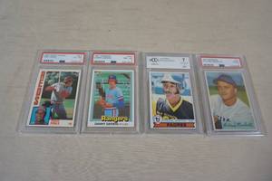 lot 77 image: Graded Baseball Cards - Perez, Darwin, Ozzie, 1954 Bowman Marshall