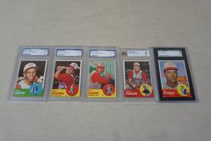 lot 99 image: Graded 1963 Topps Baseball Cards - Reds