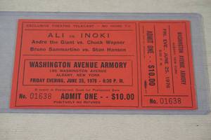 lot 176 image: Muhammad Ali vs Inoki Telecast Ticket - Andre the Giant Undercard