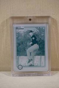lot 190 image: 2010 Bowman Draft Picks Alex Wimmers Cyan Printing Plate Card - 11