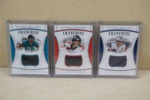 lot 196 image: 2019 Panini National Treasures Jersey Insert Cards - Fournette, Witten, Hooper