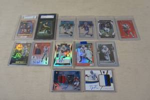 lot 198 image: Football Insert Cards - Jersey, Autos - Ajayi, Gallup, Graded Culpepper RC