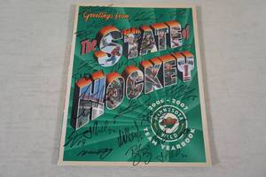 lot 214 image: 2006-2007 Minnesota Wild Signed Team Yearbook - Burns, Backstrom, Walz