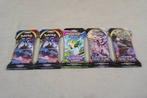 lot 155 image: Pokemon Sword and Shield Booster Card Packs - Fusion Strike, Rebel Clash