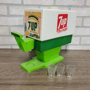 lot 1434 image: Vintage Trim Toys 7-UP Dispenser, w Bottle and Cups
