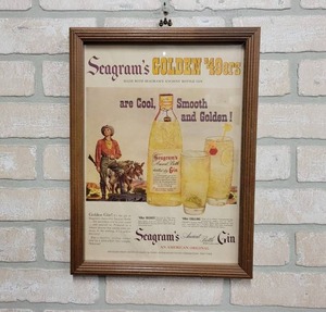 lot 1488 image: Seagrams Gin Vintage Framed Ad - 15 x 11