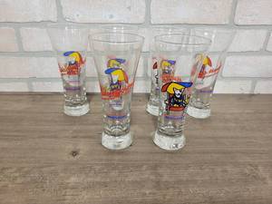 lot 1495 image: Lot of (6) Bud Light Spuds Mackenzie Beer Glasses - 7 Tall Each