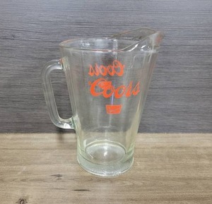 lot 1500 image: Nice Heavy Glass Coors Beer Pitcher - 9 Tall