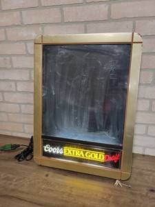 lot 1501 image: Coors Extra Gold Draft Beer Lighted Menu Board - 18 x 24 - WORKS
