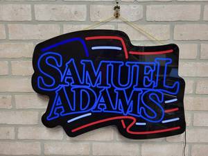 lot 1514 image: Samuel Adams Lighted Beer Sign - 22 x 16 - WORKS