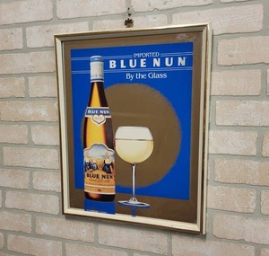lot 1526 image: Blue NUN Wine Mirror - 15 x 19