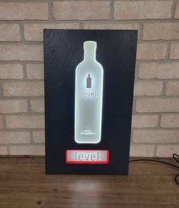 lot 1536 image: Level Vodka Lighted Sign - 20 x 12 - WORKS