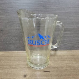 lot 1541 image: Nice Heavy Glass Busch Beer Pitcher - 9 Tall