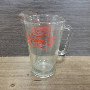lot 1542 image: Nice Heavy Glass Miller High Life Beer Pitcher - 9 Tall