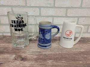 lot 1565 image: Michelob Beer Mug, Texas Training Beer Mug and Beer Stein