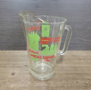 lot 1569 image: Nice Heavy Glass Heilmans Special Export Beer Pitcher - 9 Tall