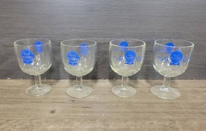 lot 1574 image: Lot of (4) Pabst Blue Ribbon Stem Beer Glasses - Each is 6 Tall