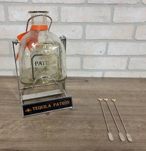 lot 1601 image: Tequila Patron Bottle Tipper and (3) Jack Daniels Cocktail Stirrers
