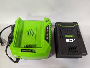 lot 738 image: Greenworks 80V 144WH Battery with Charger - Tested