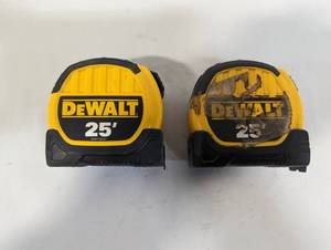 lot 750 image: Set of Two DeWalt Measuring Tapes
