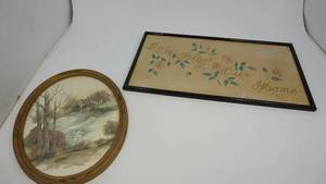 Framed Picture Of God Bless Our Home--Framed Oval Swan Picture