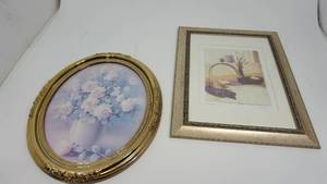 Framed Oval Picture Of A Rose Bouquet In A Vase--17  x  13--Framed Lavender Time 1 Art Print By Amy Melious--19 12  x  15 12