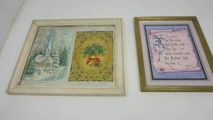 Framed Picture Of Two Christmas Cards-18  x  15---Framed & Matted Picture Of Bible Verse By John  146-15  x  12
