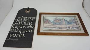 Wherever You Are, It Is Your Friends Who Make The World--24  x  11--Vintage Framed & Matted Feeding Time By Ava Freeman--22  x  14