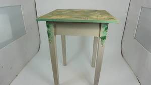 Hand Painted Square Table--17 34  x  17 34  x  23 34 Tall--Garden Collection