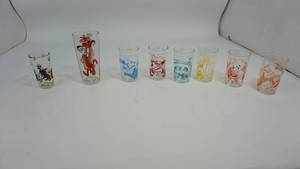 1960 and 70s Drinkware Glasses including Flintstones etc.