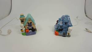 Two Porcelain Lighted Houses -Casper 1987