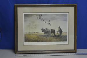 lot 4 image: Fall Plowing by Les C Kouba Signed AWAG Printers Proof #3