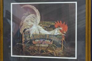 lot 8 image: Picture C.D. Boss & Sons Biscuit advertising crate with rooster
