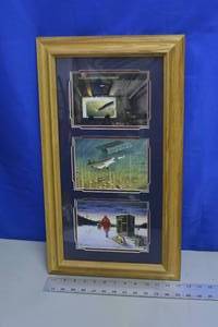 lot 10 image: Framed Ice Fishing Prints by Les Kouba