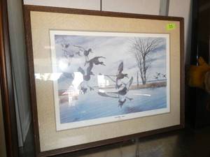 lot 15 image: Signed and Numbered, Framed and matted print Bluebill Bay