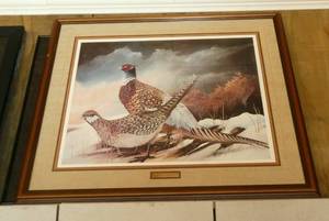 lot 16 image: Signed and Framed Quiet Prairie