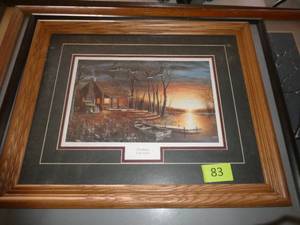 lot 83 image: Framed and matted Jim Hansel Sundown approx 18x20