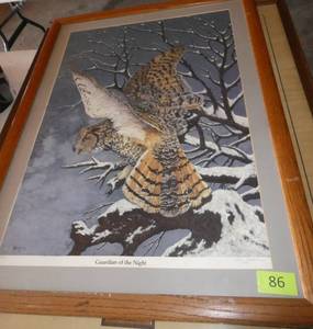 lot 86 image: Framed and matted print by Whitson Guardian of the Night 26x34 Signed and numbered 328750