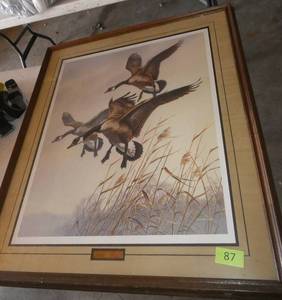 lot 87 image: Framed and matted print Wind song by Meger 31x36