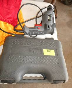 lot 105 image: Drill (works) and socket set
