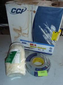 lot 169 image: RG6 cable, zip ties and duct tape