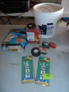 lot 180 image: New bag of 500 wire connectors, pail of electrical wiring straps (feels 34 full)