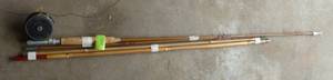 lot 212 image: Vintage bamboo pole and reel